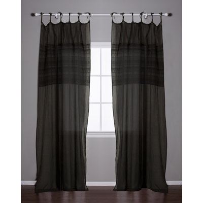 Panneau de rideau simple diaphane avec passants 100% coton Olivia