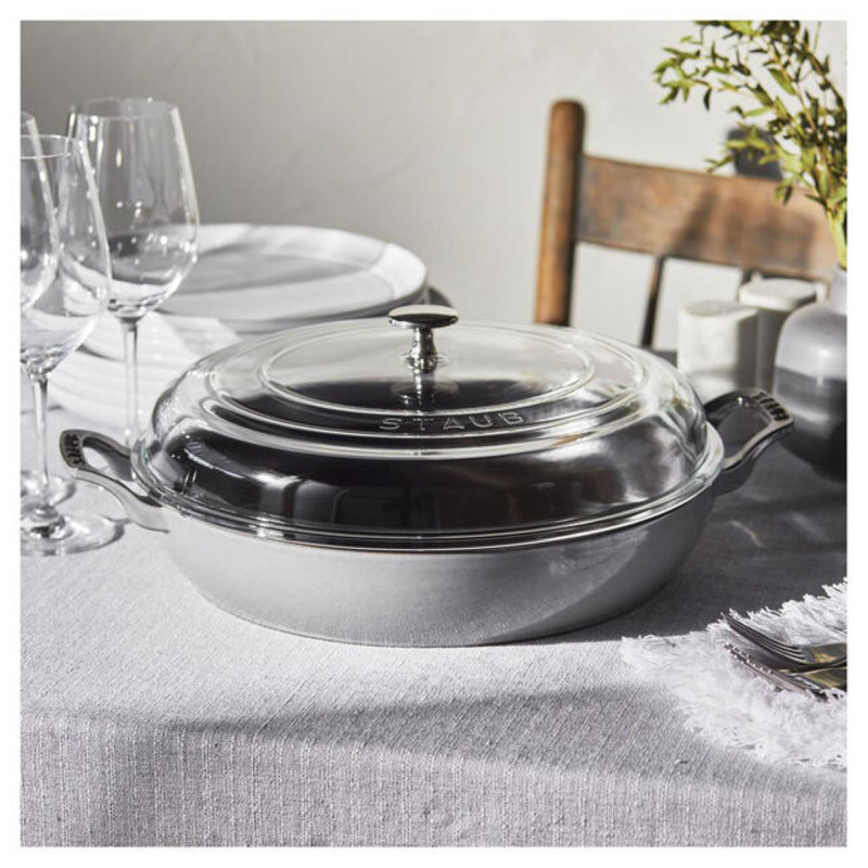 Cast Iron 3.59-qt Braiser with Glass Lid, Graphite Gray