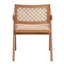 2 fauteuils en beige naturel - pieds en bois massif avec dossier rembourré de style Mid-Century moderne pour la bière et 2 coussins confortables