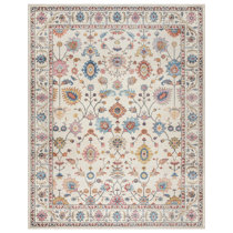 Fancy Moroccan Trellis Non-Slip Area Rug Rubber Backed - 3'4 x 5