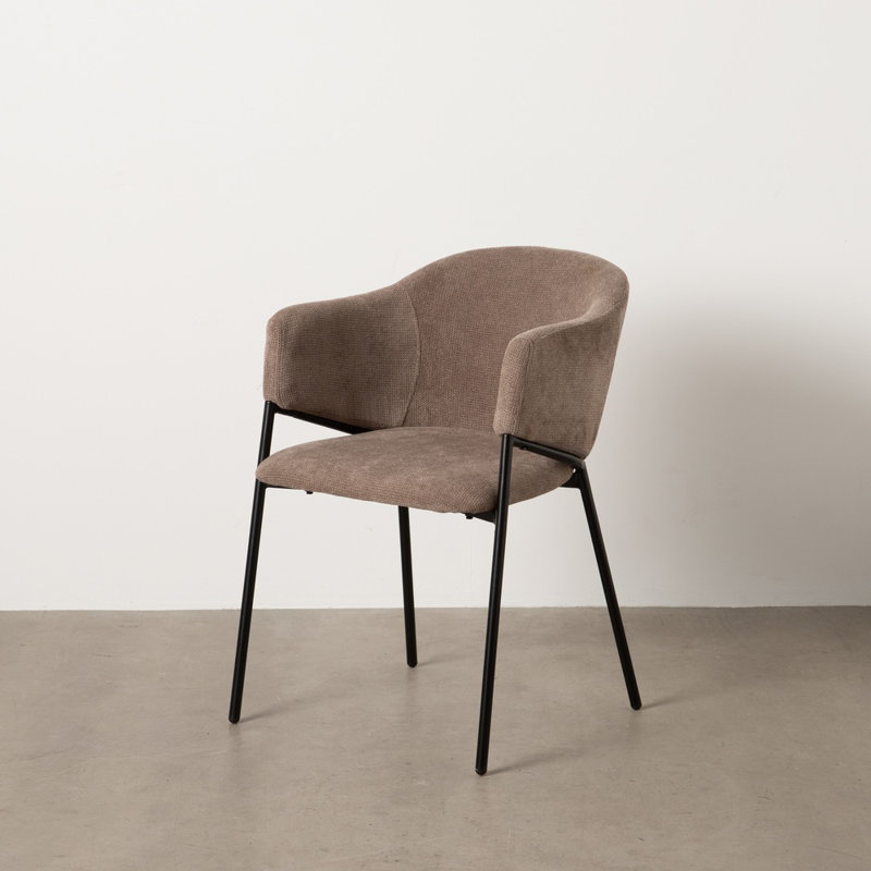 Burlene 48cm H Polyester Upholstered Upholstered Back Armchair, Taupe