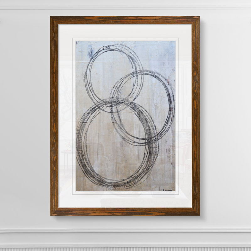 « circulaire i » par paul cezanne-image-cadre de dessin, H 38 po x l 28 po x P 1,25 po, Papier avec cadre érable, Blanc