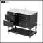 Meuble-lavabo autoportant de 36 pouces avec lavabo sous-comptoir en céramique, 4 tiroirs et structure en bois massif noir-757702352