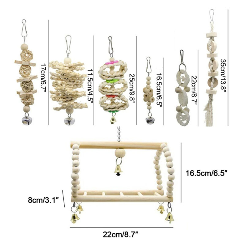 16.5cm Solid Wood Bird Play Centre