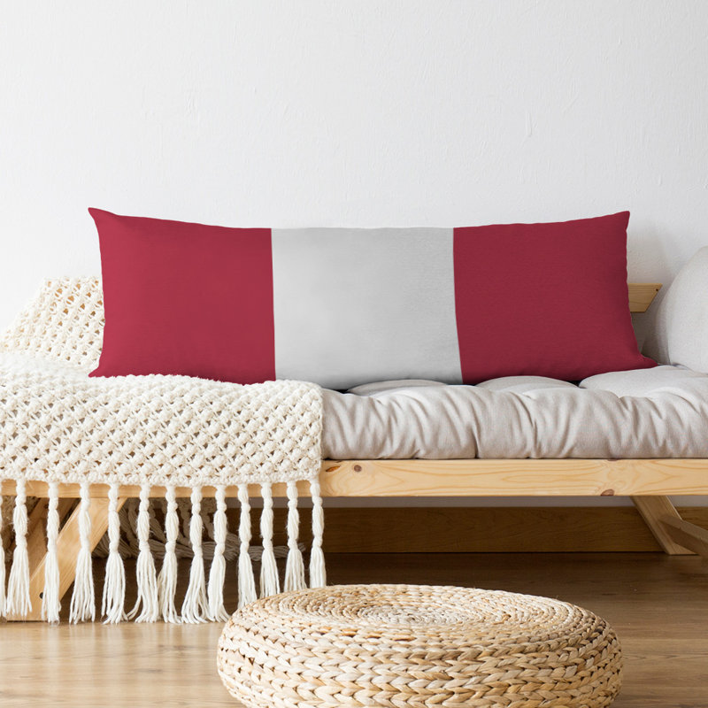 Polyester Medium Pillow, Red/Off White, Houston 