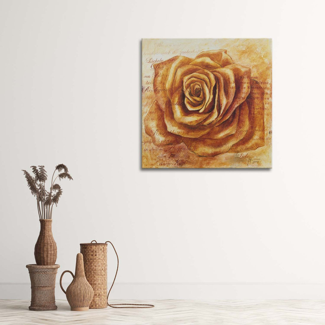 Leinwandbild Rose Flower Orange