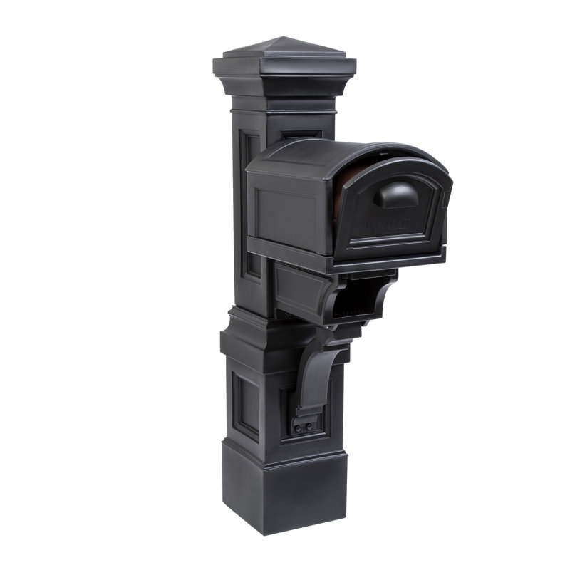 Step2 Atherton Grand Large Capacity Post Mounted Mailbox, Black