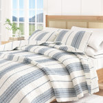 Striped Farmhouse Reversible Quilt Set with Shams