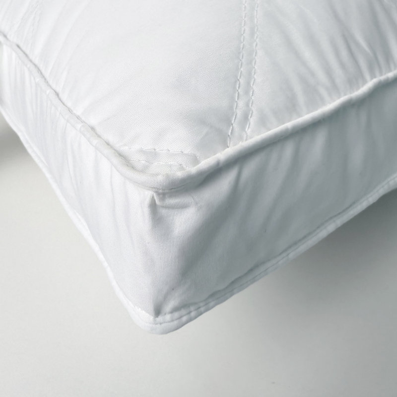 Diamond Stitch Goose Feather Pillows (Set of 2) – Medium to Firm Support, Breathable Polyester Shell, Standard