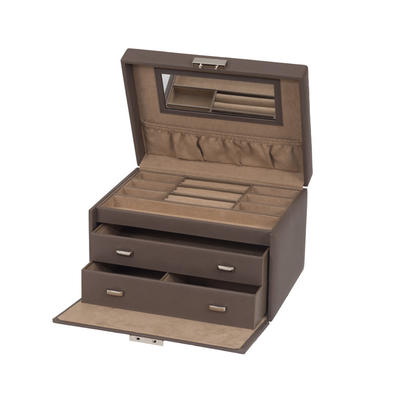 Jewellery Box + Mirror, Brown