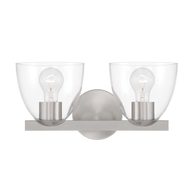 Meuble-lavabo 2 lumières 15,25 po Noellea, H 7,5 po x l 15,25 po x P 7,75 po, Deux lumières, Nickel