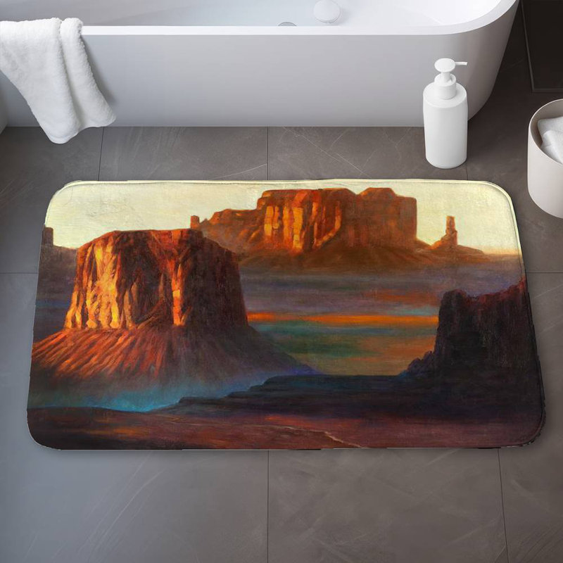 Alando Microfiber Non-Slip Bath Mat, 34" W x 21" L
