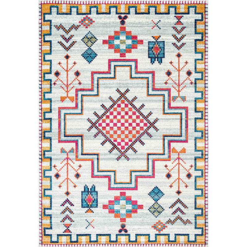 Lorrie Southwestern Polypropylene Rug, Rectangle 2' x 3'