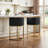 26" Counter Height Bar Stools, Barrel Counter Stools With Backrest, Black PU Leather Gold Metal Base-1534396568-1534396572-1534396570