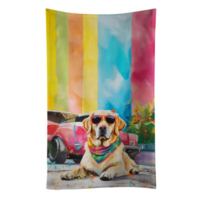 Yellow Labrador Hippie Dawg Kitchen Towel