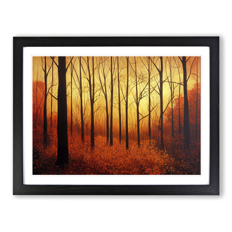 An Autumn Forest Sunrise Vol.2 - Framed Print, 34cm H x 46cm W x 2cm D, Black