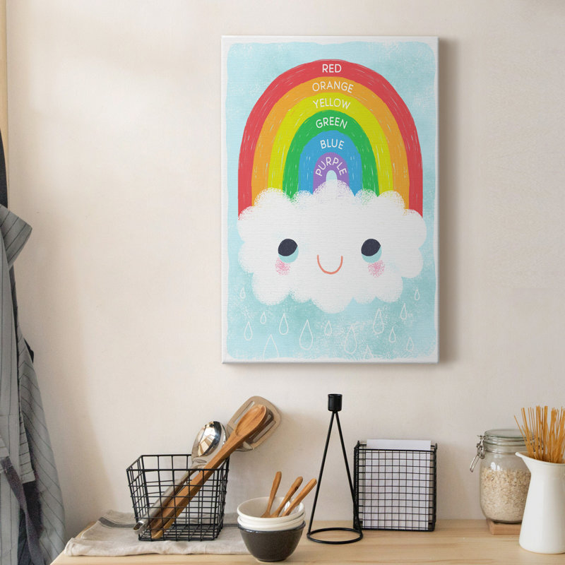Couleurs de l'arc-en-ciel - peinture sur toile tendue, H 36 po x l 24 po x P 1 po