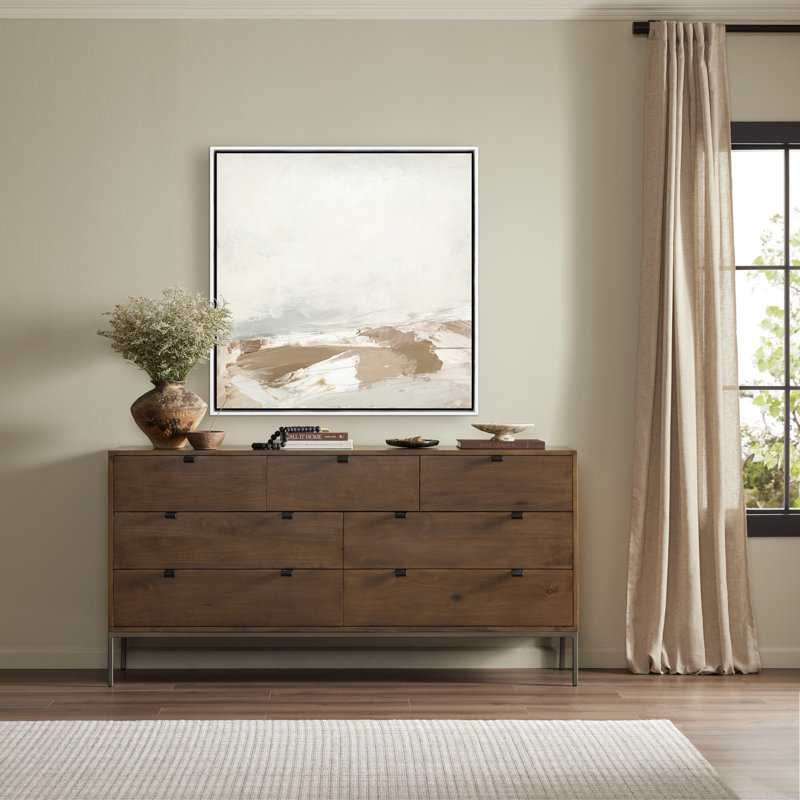 Desert No. 1 Painting by Melanie Biehle, White Maple Canvas Floater Framed, 40" H x 40" W
