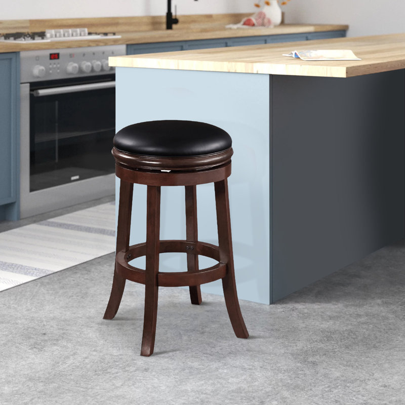 Tabouret pivotant en bois massif, Tabouret de bar (siège d'une hauteur de 29 po), Espresso