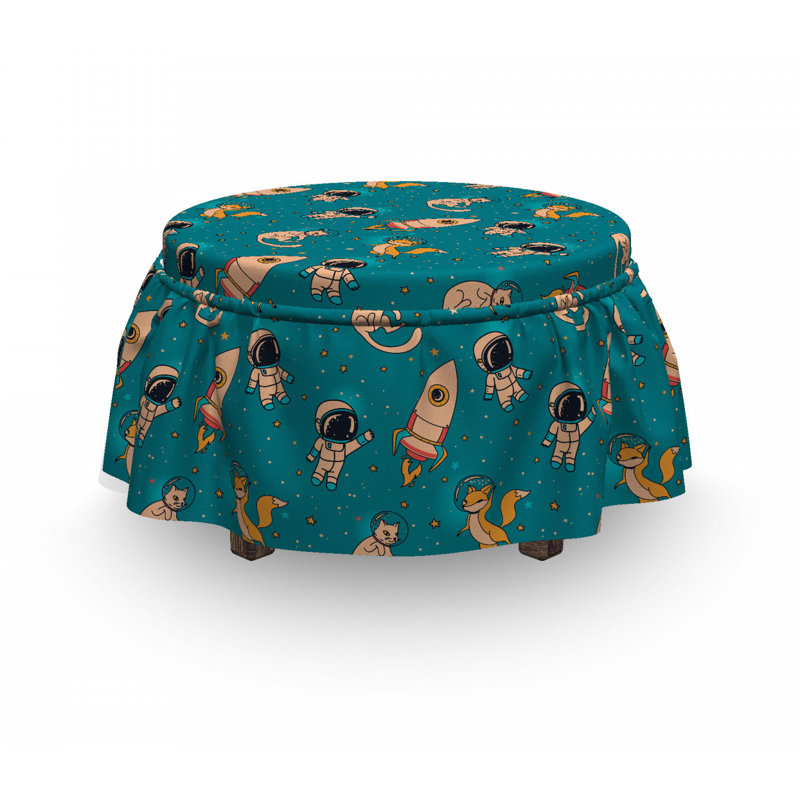 Housse pour repose-pieds foxes chats cosmonauts