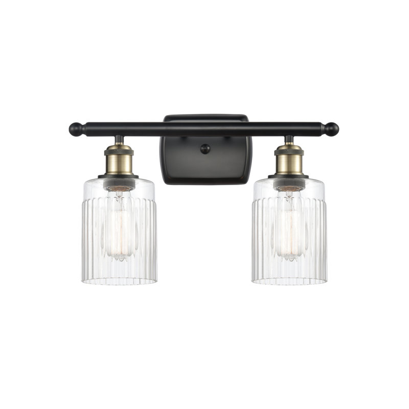 Kamena 2 - Light Dimmable Vanity Light, Clear, 6 Watt Vintage LED Bulb, Black Antique Brass