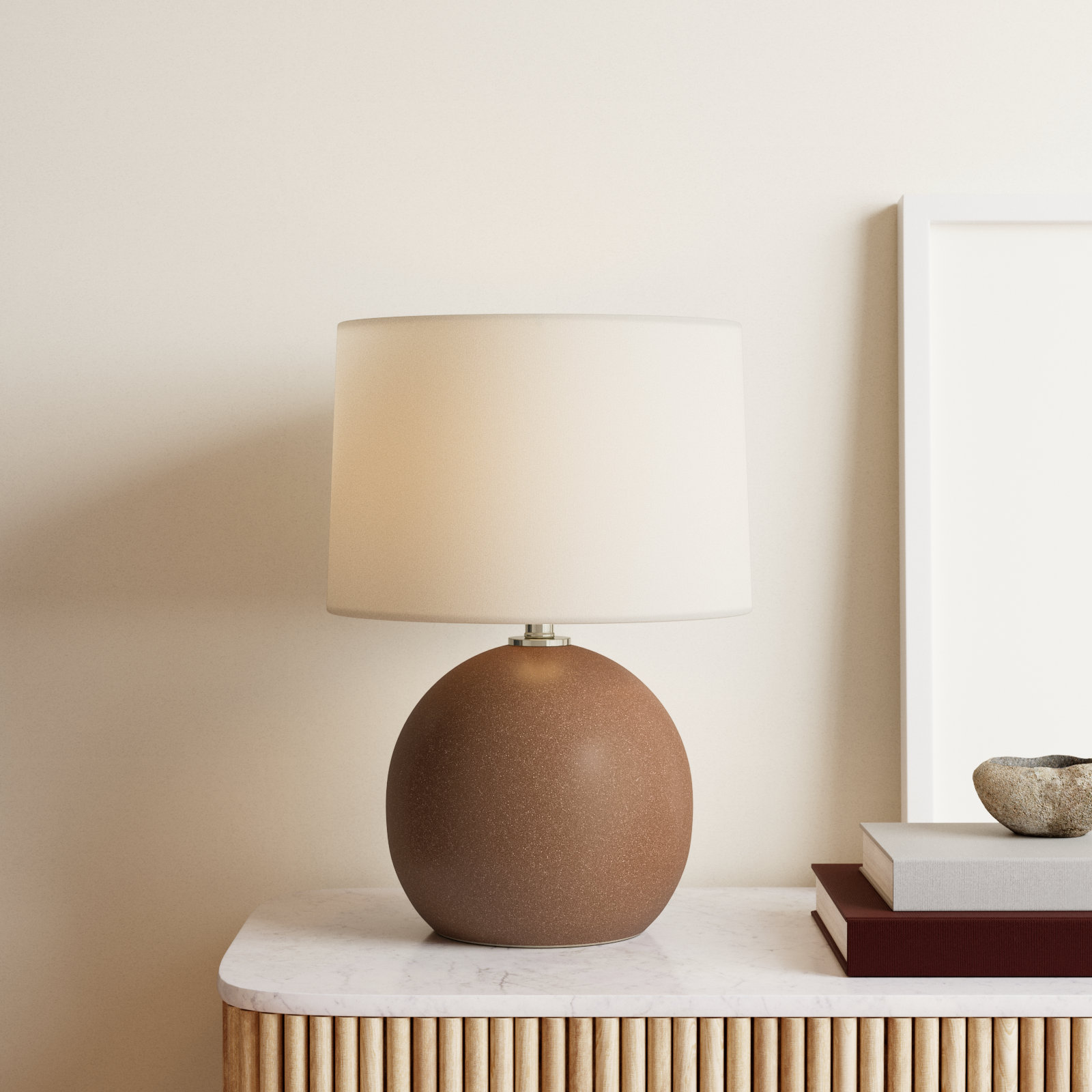 Ceramic Table Lamp, Brown