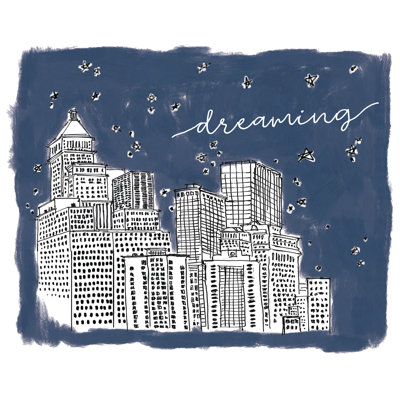 «Dreaming Cityscape», reproduction sur toile