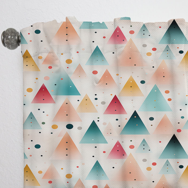 Tissu triangles de couleur pastel - Rideau moderne - Velours obscurcissant - 1 panneau, L 52 po x L 90 po