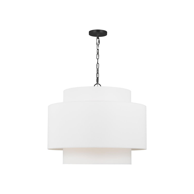 Luminaire suspendu tambour blanc à 3 lumières Sambac Robbie