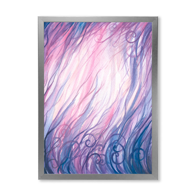 «Pink and Blue Grunge Design II», reproduction sur toile encadrée, H 20 po x l 12 po x P 1 po, Toile avec cadre photo argenté
