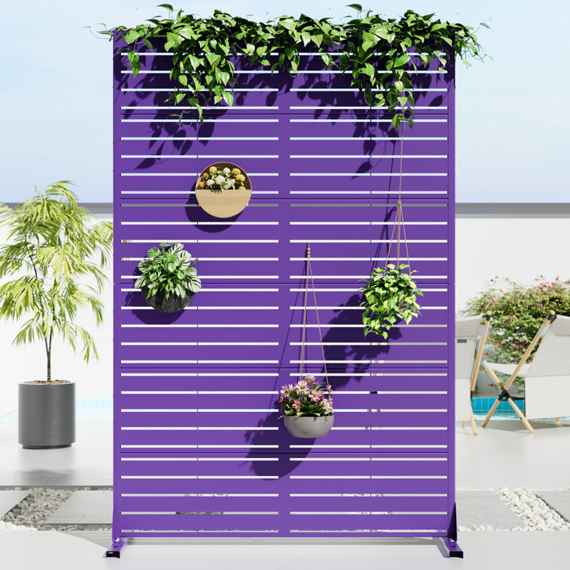 Metal Privacy Screen Fence Panel, Purple