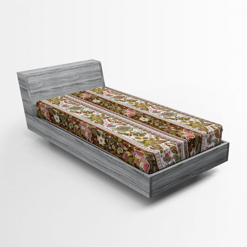 Orient Microfiber Floral Fitted Sheet, Twin Fitted Sheet