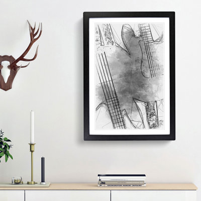 Bass and Electric Guitar in Abstract - Picture Frame Graphic Art Print