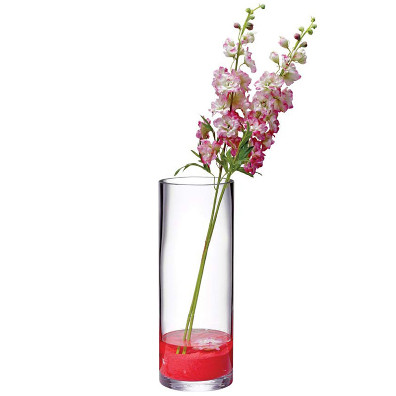 Vase de table en verre transparent Senses, H 19 po x l 7 po x P 7 po