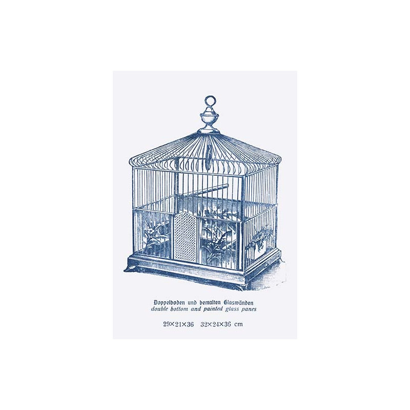 Cage à oiseau ornée e, impression, H 66 po x l 44 po x P 1,5 po