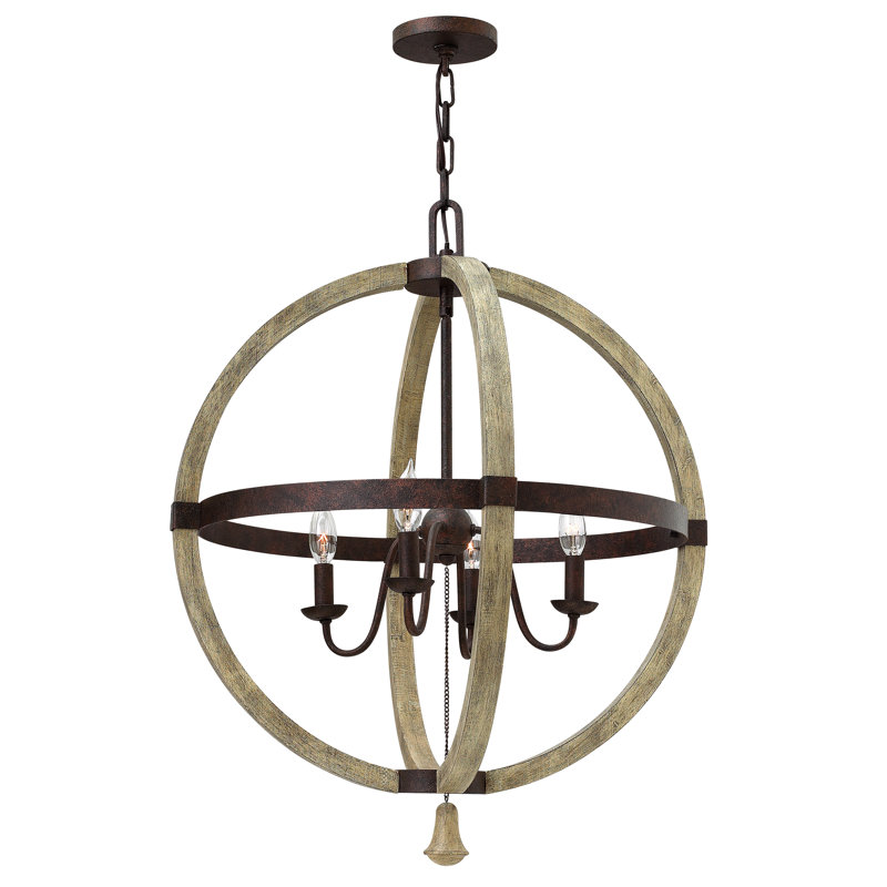 Middlefield 4 - Light Fabric Dimmable Globe Chandelier