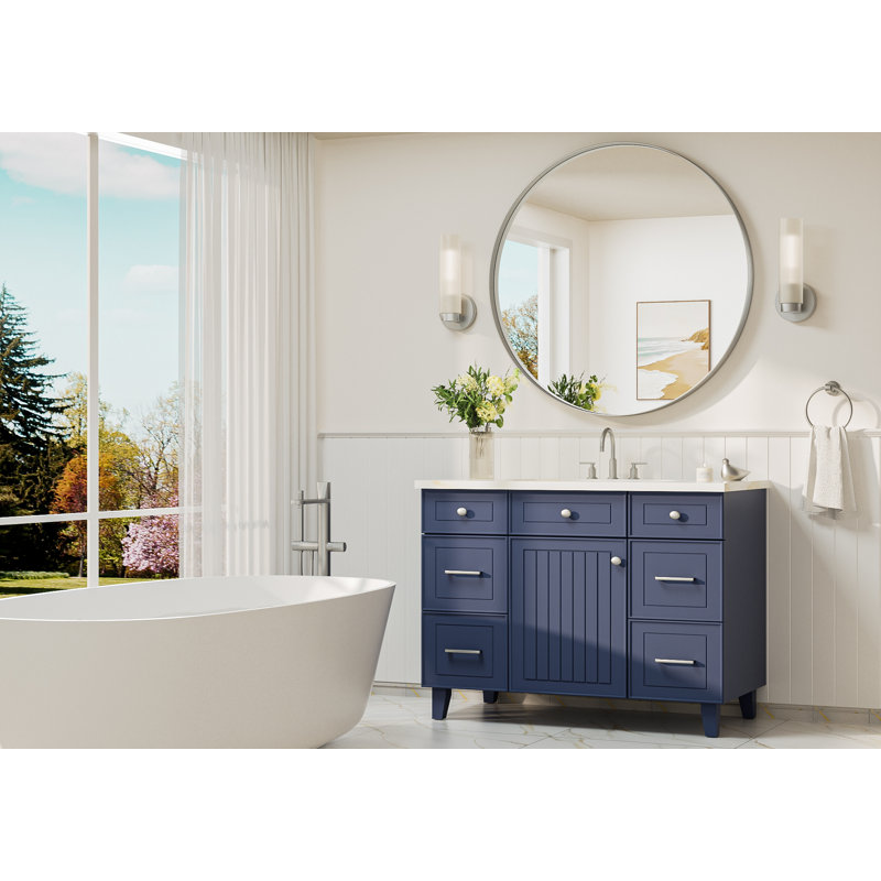 Miroir de salle de bain Valancia, Argent, 40 po x 40 po