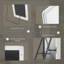 Miroir de plancher rectangulaire en métal Hameed-1299266083