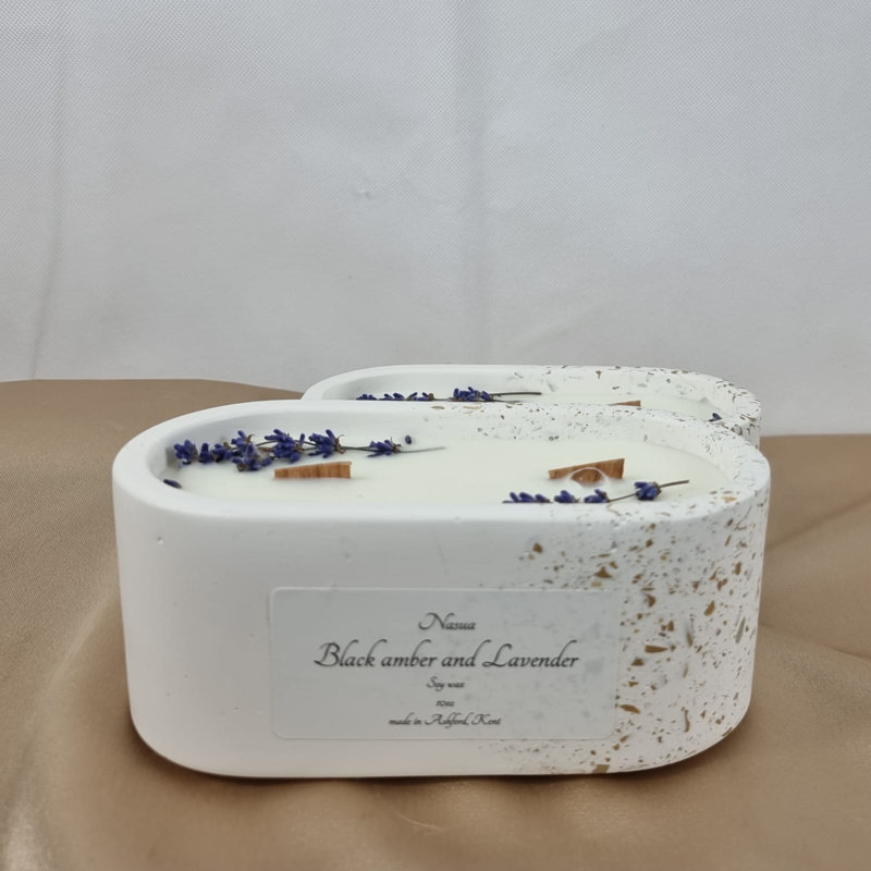 Black Amber & Lavender Scented Jar Candle