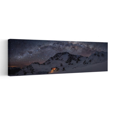 Milky Way Mountain Hut Abstract Landscape Mountain Wall Art