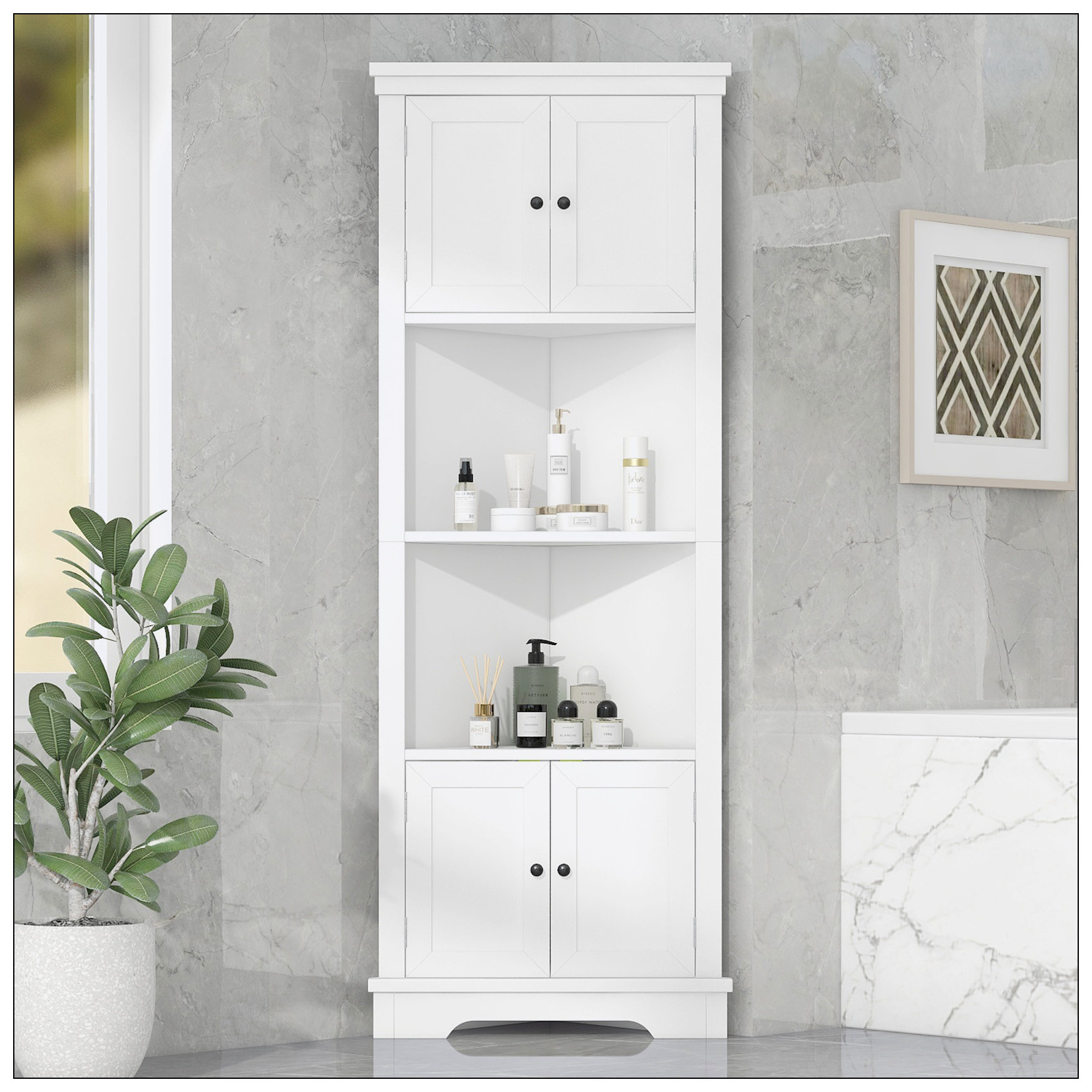 Wildon Home® Bournazel Corner Bathroom Cabinet | Wayfair
