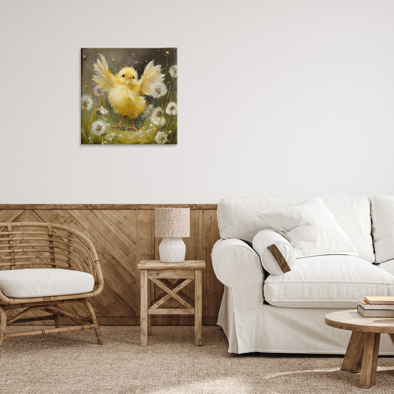 «Free As A Peep Chick Canvas», conception de Tina LeCour, H 17 po x l 17 po