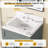 24" W × 22" D Solid Surface Vanity Top with Integrated Center Single Sink White Bathroom Countertop 3.5" Backsplash & 3 Pre Drilled Faucet Holes for 8" Widespread