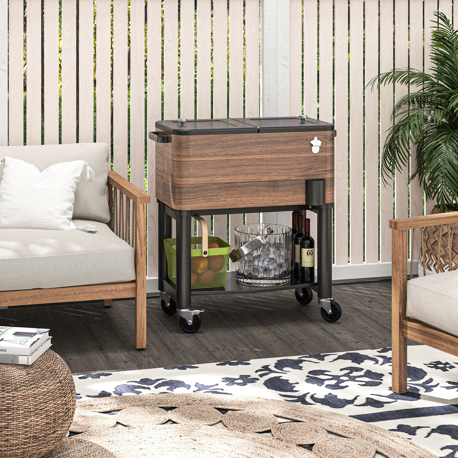 IntrospectiveIncline Beverage Cooler - 60 Quart, Brown. Portable With ...