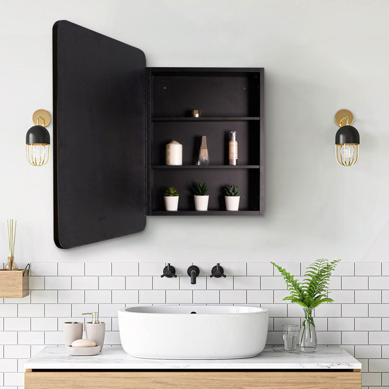 Armoire à pharmacie 24 po x 30 po à fixation murale ou encastrée avec miroir