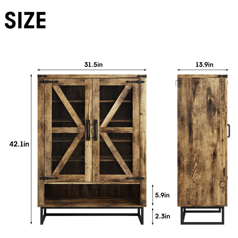 Armoire à chaussures 42,1 po Farmhouse, Brun