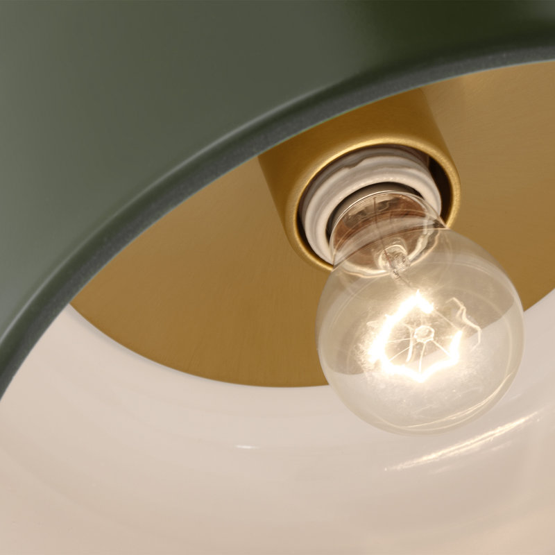 1 - Light Flush Mount, 7" H x 10.75" W x 10.75" D, Olive