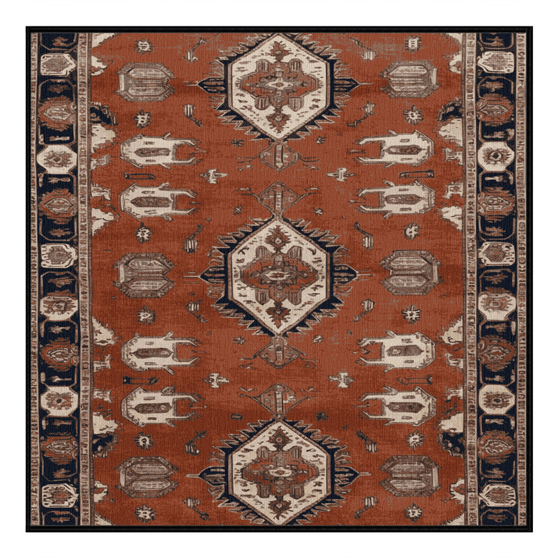Tapis brun lavable à la machine, Carré 6 pi