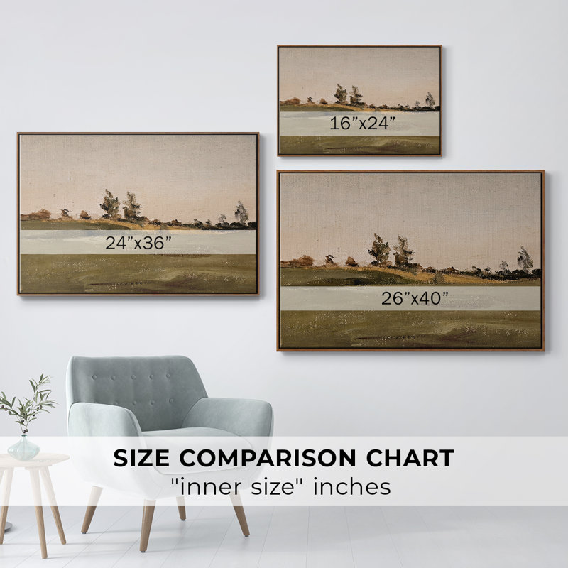 Paysage rétro - CML XXX, H 27 po x l 41 po x P 2 po, Toile encadrée noyer flottant
