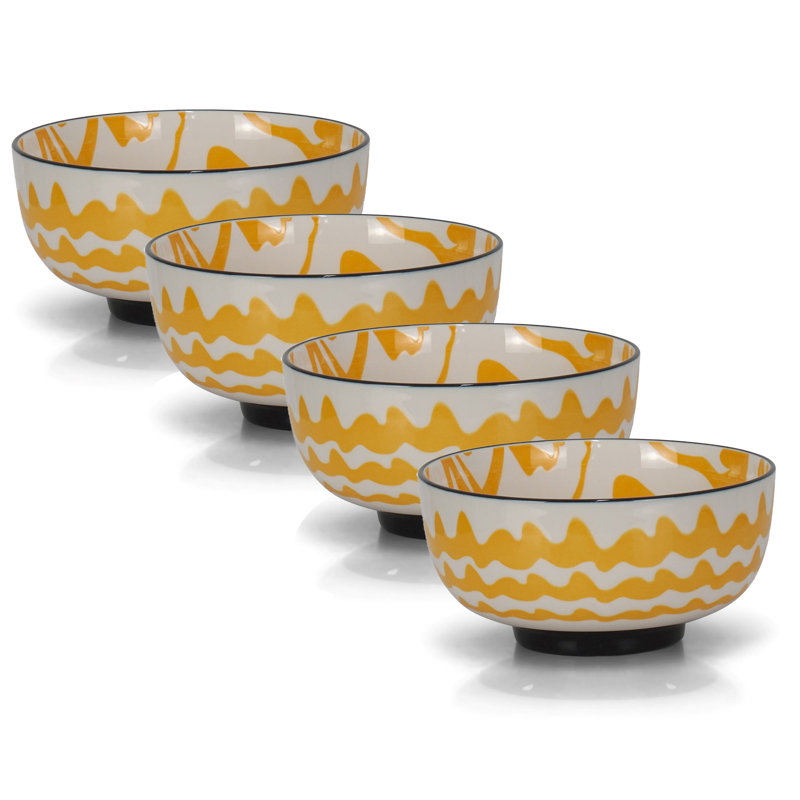 Bol à chevrons 5,5 po, Jaune